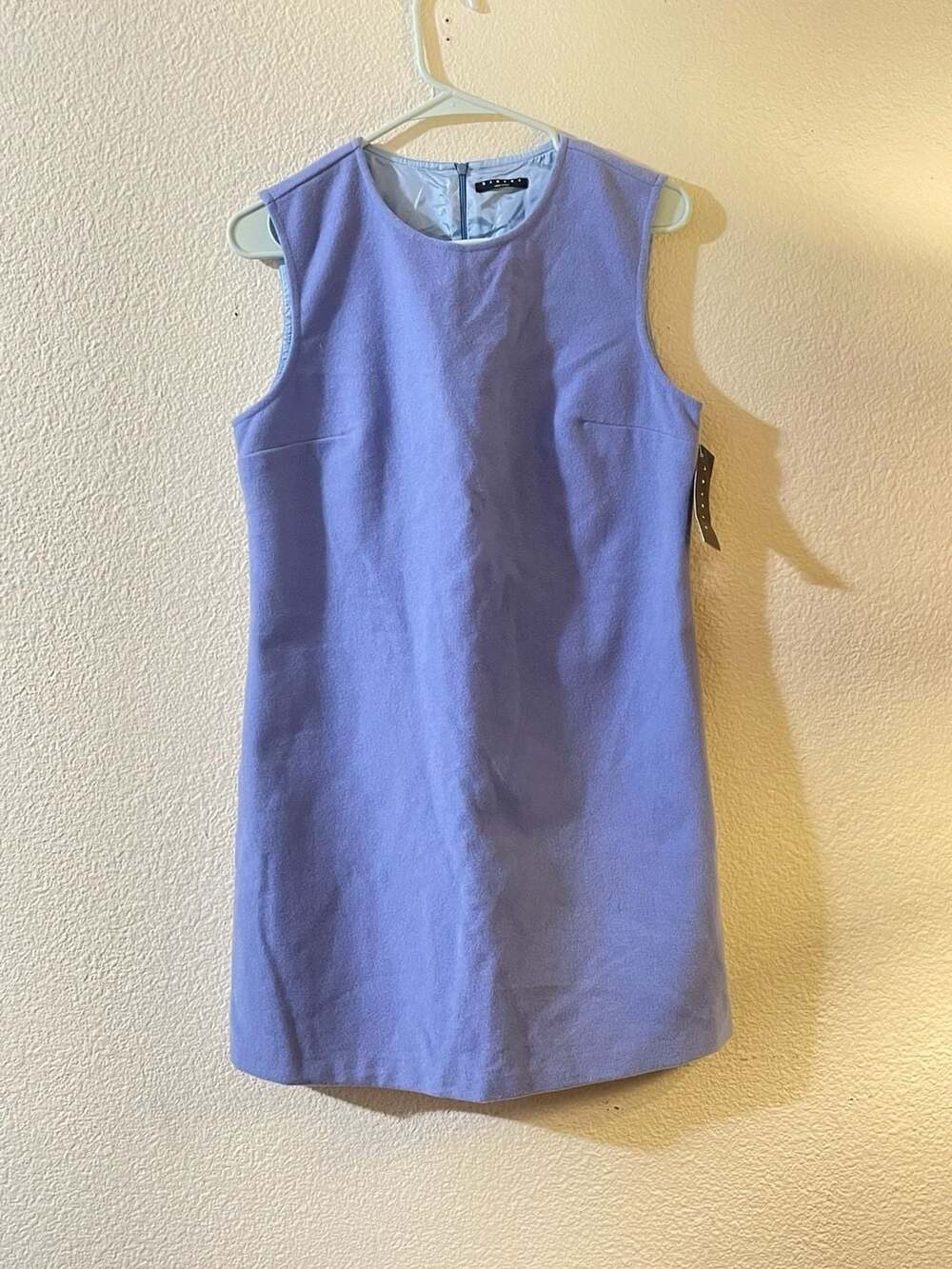 Sisley Italy Periwinkle Blue Melton Sleeveless Mini Dress